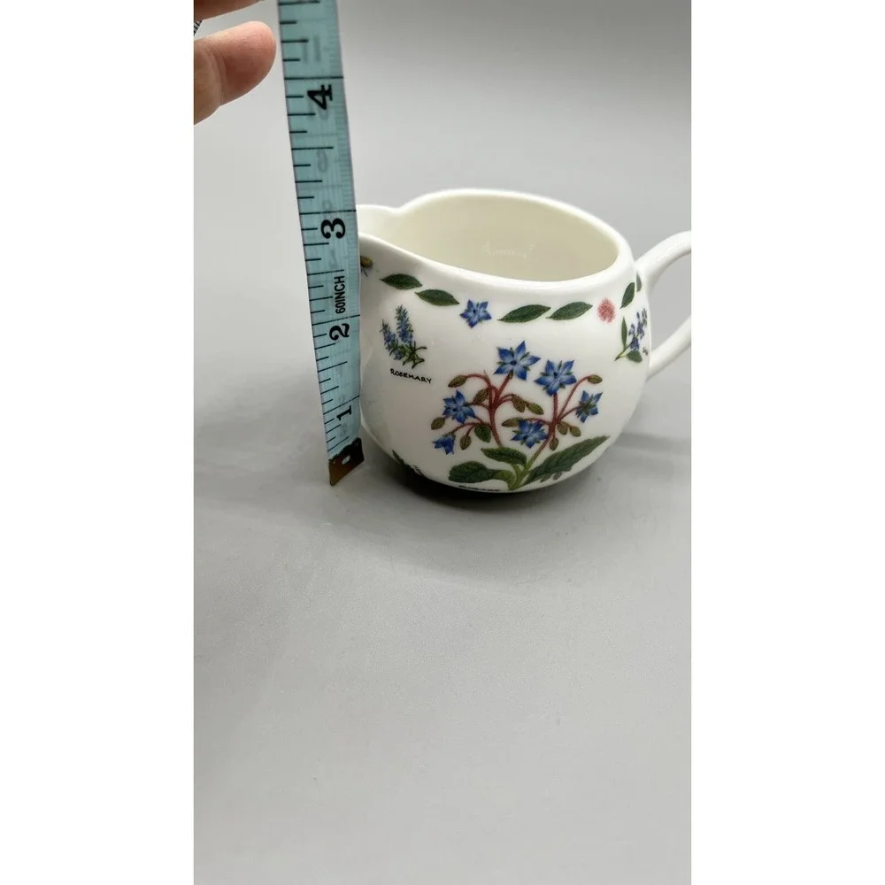 Vintage‎ Kent Pottery 1887 Herb Garden Botanical Floral Cottage Creamer 3